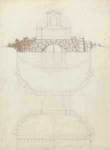 A cascata em Chiswick House, Middlesex: elevação e planta 作： William Kent