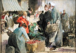 A Picardy Market (watercolor, gouache & pencil on paper)   1450162   ja       japanese Successfully Translated  Original: Illustration for The Divine Comedy - Hell (La Divina Commedia, LInferno) by Dante Translat: Illustration for The Divine Comedy - Hell  作： William Lee Hankey