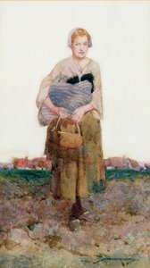 束を運ぶ若い女性 作： William Lee Hankey