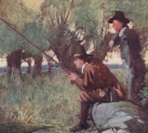 Izaak Walton による The Compleat Angler のイラスト (カラー リソ) 作： William Lee Hankey
