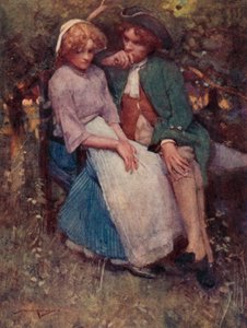 Ilustração para The Deserted Village de Oliver Goldsmith (litho colorida) 作： William Lee Hankey