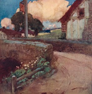Ilustração para The Deserted Village de Oliver Goldsmith (litho colorida) 作： William Lee Hankey