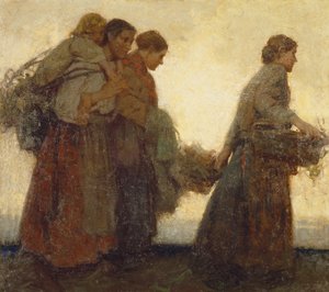 堤防で、1910年頃（キャンバスに油彩） 作： William Lee Hankey
