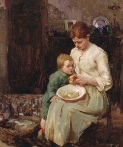 食事の準備（キャンバスに油彩） 作： William Lee Hankey