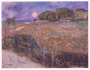 A igreja decente que cobre a colina vizinha (litho colorida) 作： William Lee Hankey