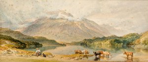 風景の中の牛 作： William Leighton Leitch