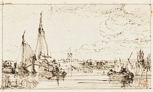テムズ川にて 作： William Leighton Leitch
