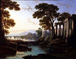 古典的な風景（油彩・キャンバス） 作： William Linton