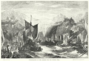 トーヤン戦争に向けたギリシャ人の船出（彫刻 作： William Linton