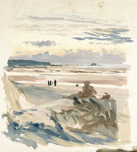 夕暮れの光に照らされたヴォーバン砦のシルエット。 作： William Lionel Wyllie