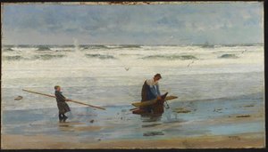 オランダのドリフトウッドの集まり、1877年 作： William Lionel Wyllie
