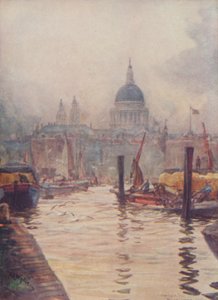 セントポール大聖堂、ロンドン、1910 作： William Lionel Wyllie