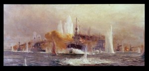 1916年のユトランド半島の戦い 作： William Lionel Wyllie