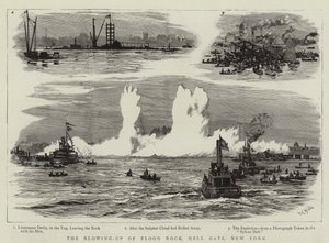 フラッドロックの爆破、ヘルゲート、ニューヨーク 作： William Lionel Wyllie