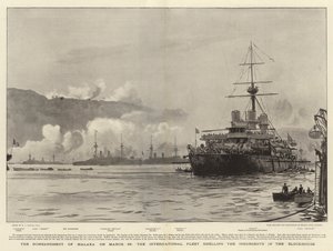 3月23日、ブロックハウスで反乱軍を砲撃した国際艦隊によるマラサ爆撃