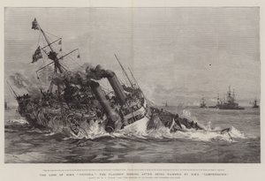 HMSビクトリアの損失、旗艦はHMSキャンパーダウンに突撃された後に沈没