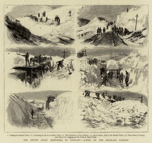 スコットランドの最近の大吹雪、ハイランド鉄道のシーン 作： William Lionel Wyllie