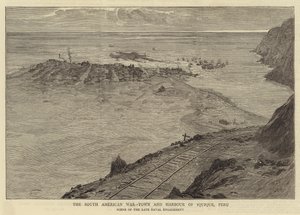 南米戦争、町とイキケの港、ペルー 作： William Lionel Wyllie