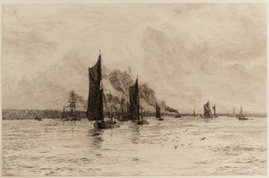 洪水の最後の細流に 作： William Lionel Wyllie