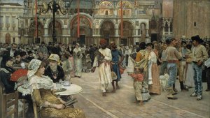 ベニスのサンマルコ広場、1883年。 作： William Logsdail