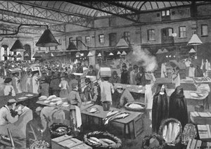 ビリングスゲートマーケット、早朝、1891年 作： William Luker