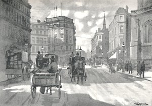 マンションハウスステーション、ディストリクトレイルウェイクイーンビクトリアストリート、1891 作： William Luker