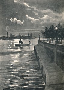 ブラックフライアーズブリッジのウェストミンスター-夜、1891年 作： William Luker