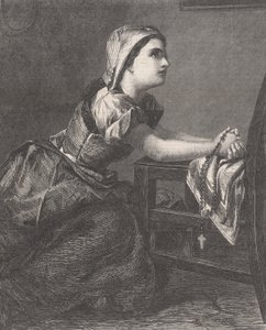 ラ・プリエール 祈り」（『イラストレイテッド・ロンドン・ニュース』1867年3月2日より 作： William Luson Thomas