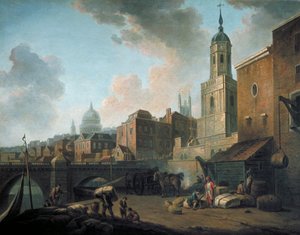 「フレッシュ ワーフ、ロンドン ブリッジ近く」、c1762 作： William Marlow