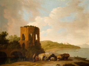 ビーナス神殿、バイアエ湾、1800年。
