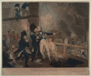 トラファルガーの戦いとネルソンの死、1806 作： William Marshall Craig