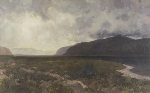 Grudie Bridgeから見たLoch Maree, c.1905 （油彩・キャンバス 作： William Matthew Hale