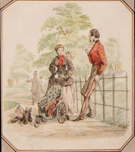 育児を怠る若い保母さん 1865年頃（水彩画） 作： William McConnell