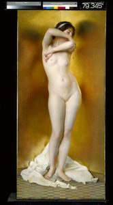 グロー・オブ・ゴールド、グリーム・オブ・パール（キャンバスに油彩） 作： William McGregor Paxton