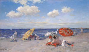 海辺で、1892年頃（キャンバスに油彩） 作： William Merritt Chase
