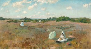 秋の花を摘む 作： William Merritt Chase