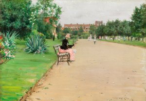 市街地の公園 作： William Merritt Chase