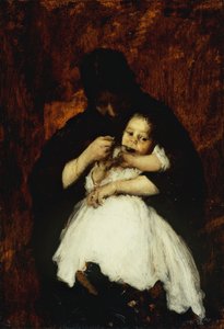 授乳赤ちゃん、1886 作： William Merritt Chase