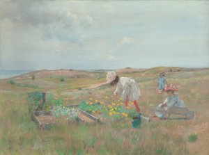 花を集める 作： William Merritt Chase