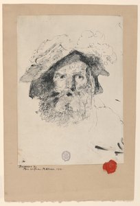 ひげを生やした男の頭 作： William Merritt Chase