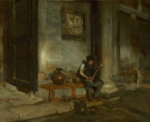 ベネチアの聖マルコ洗礼堂にて 作： William Merritt Chase