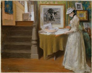 アトリエにて 1892-93年頃 パステル、板紙 作： ウィリアム・メリット・チェイス