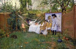 オープンエアの朝食 作： William Merritt Chase