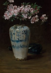 ピンクのツツジ中国の花瓶、1880-90 作： William Merritt Chase