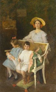 ポートレートグループ（ドロシー、ヘレン、ボブ）、1904年頃（キャンバスに油彩） 作： William Merritt Chase