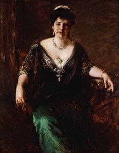 夫人の肖像、c.1910 作： William Merritt Chase