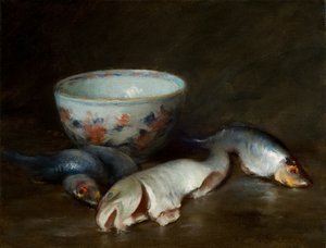 魚のある静物 1910年 （油彩・キャンバス） 作： William Merritt Chase