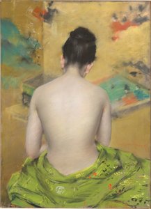 肌の色と金の研究 作： William Merritt Chase