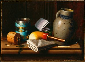 3つの城のある静物 タバコ 作： ウィリアム・マイケル・ハーネット