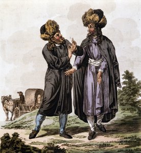 ポーランドのユダヤ人、1804年にAntoine François Bertrand de Mollevilleが著し、William Miller (1796-1882)が挿絵を描いた本「オーストリア家の世襲国の衣装」からの版画